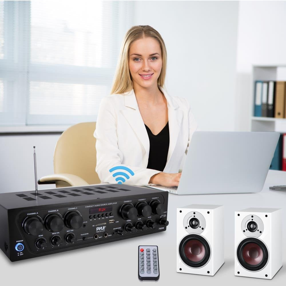 6 Channel 750 Watt Bluetooth Wireless Home Amplifier J67455