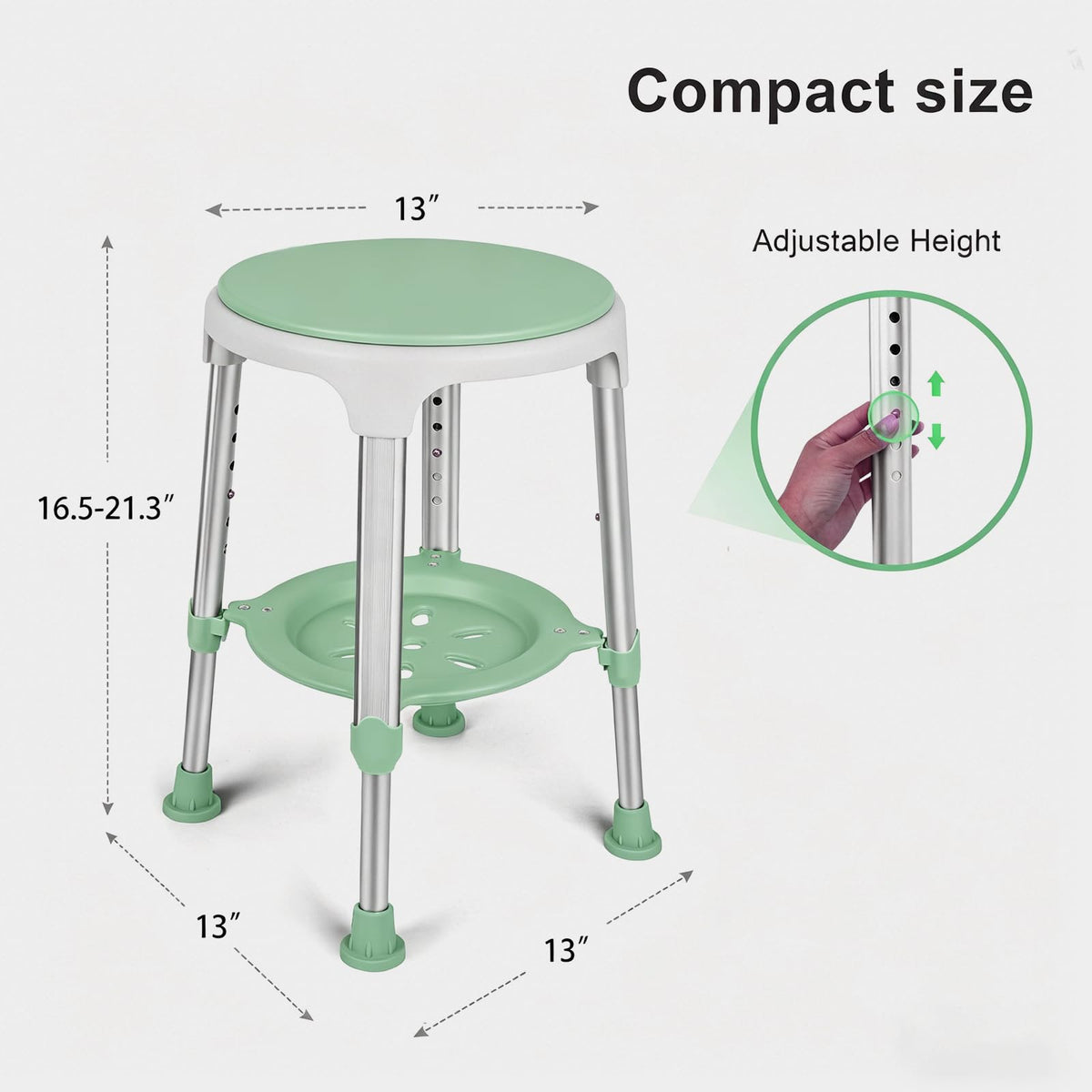 Adjustable Swivel Shower Chair with Storage Tray P944