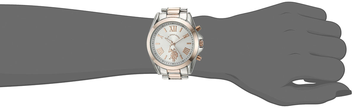 Two-Tone Analog Watch with Silver Dial and 41mm Metal Case Z2928
