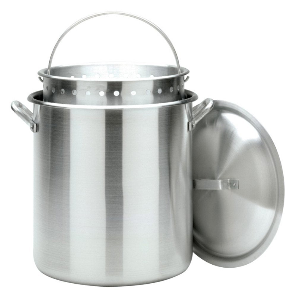 120-qt Aluminum Boiler with Riveted Handles and Boiling Basket N4394