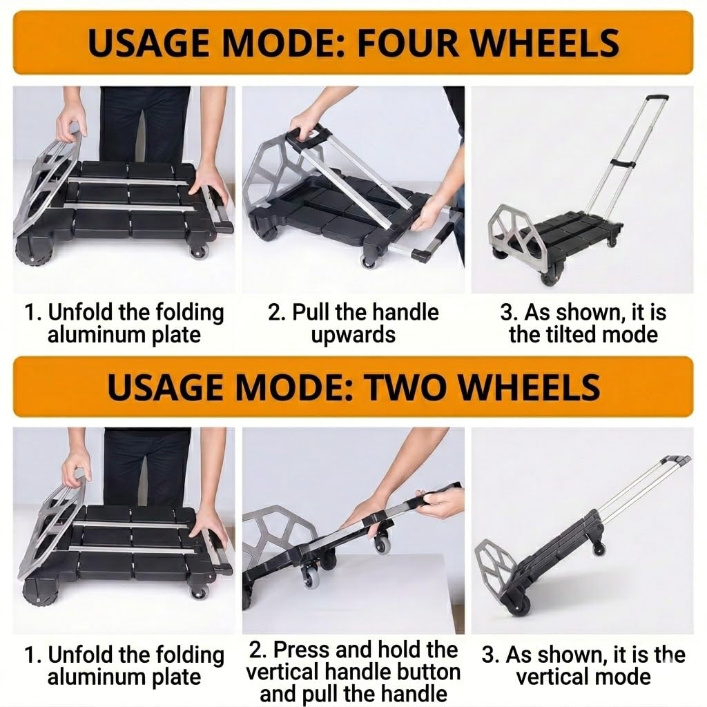 3-in-1 Folding Hand Truck 500 lbs Capacity Y6486