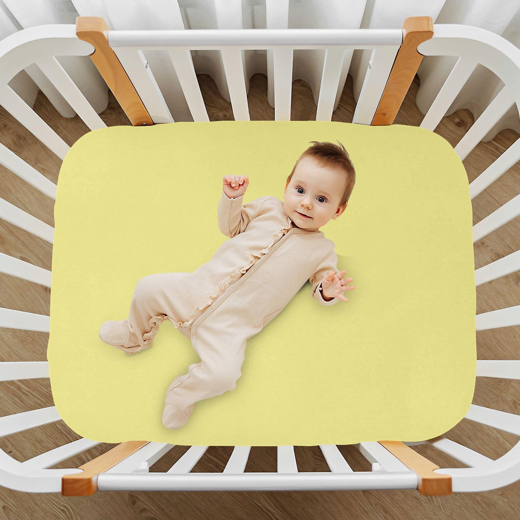 Khaki Microfiber Fitted Crib Sheet Q62311