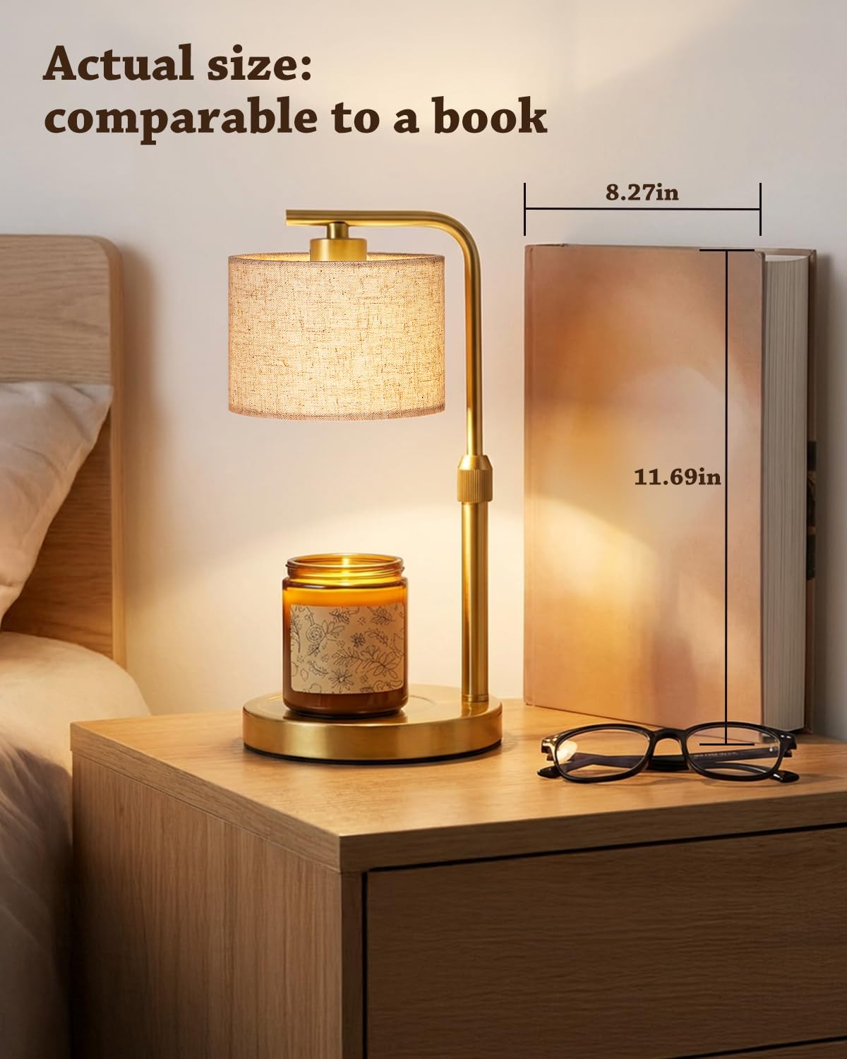 Height Adjustable Candle Warmer Lamp with Timer Dimmer for Jar Candles N241
