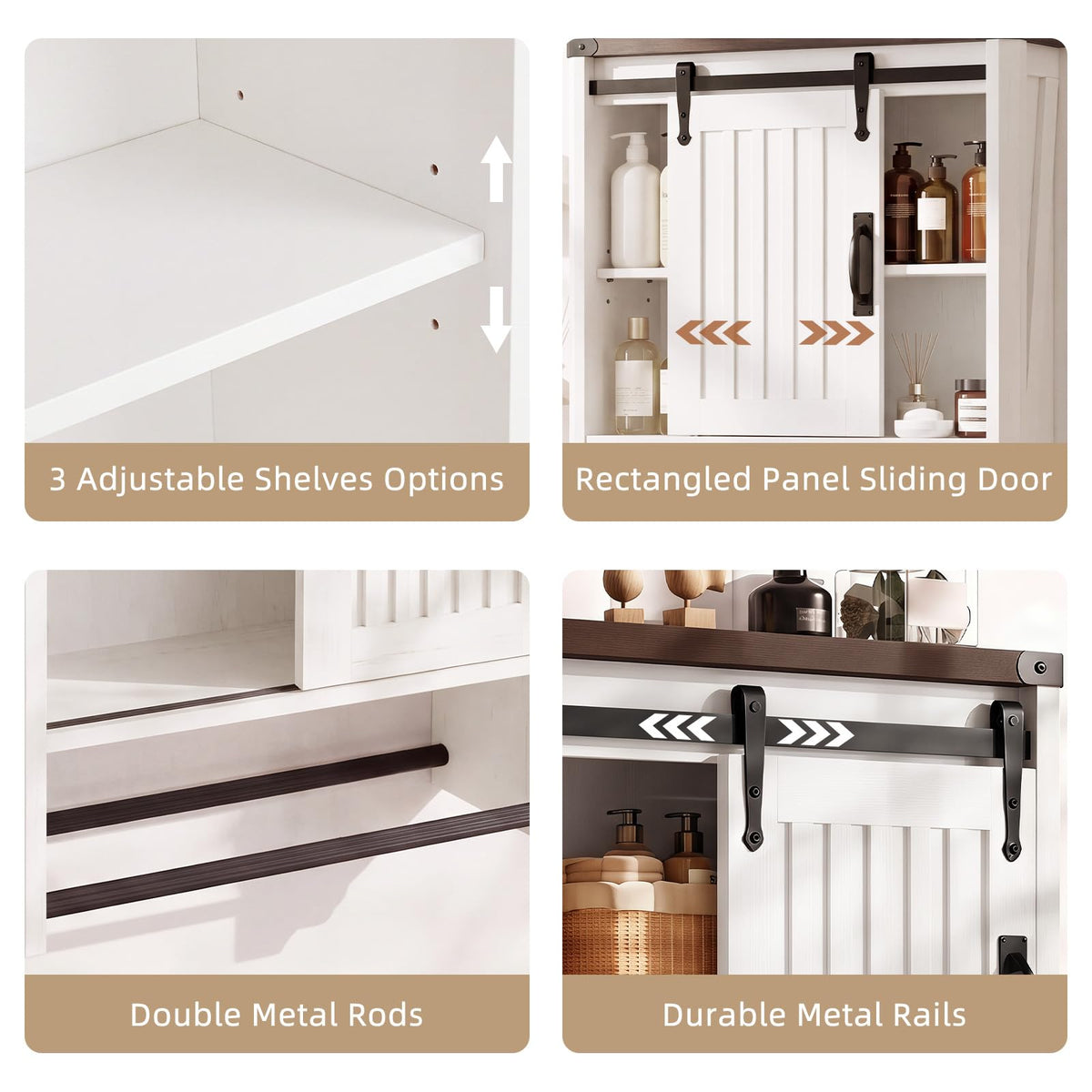 Bathroom Wall Cabinet with Sliding Door J718