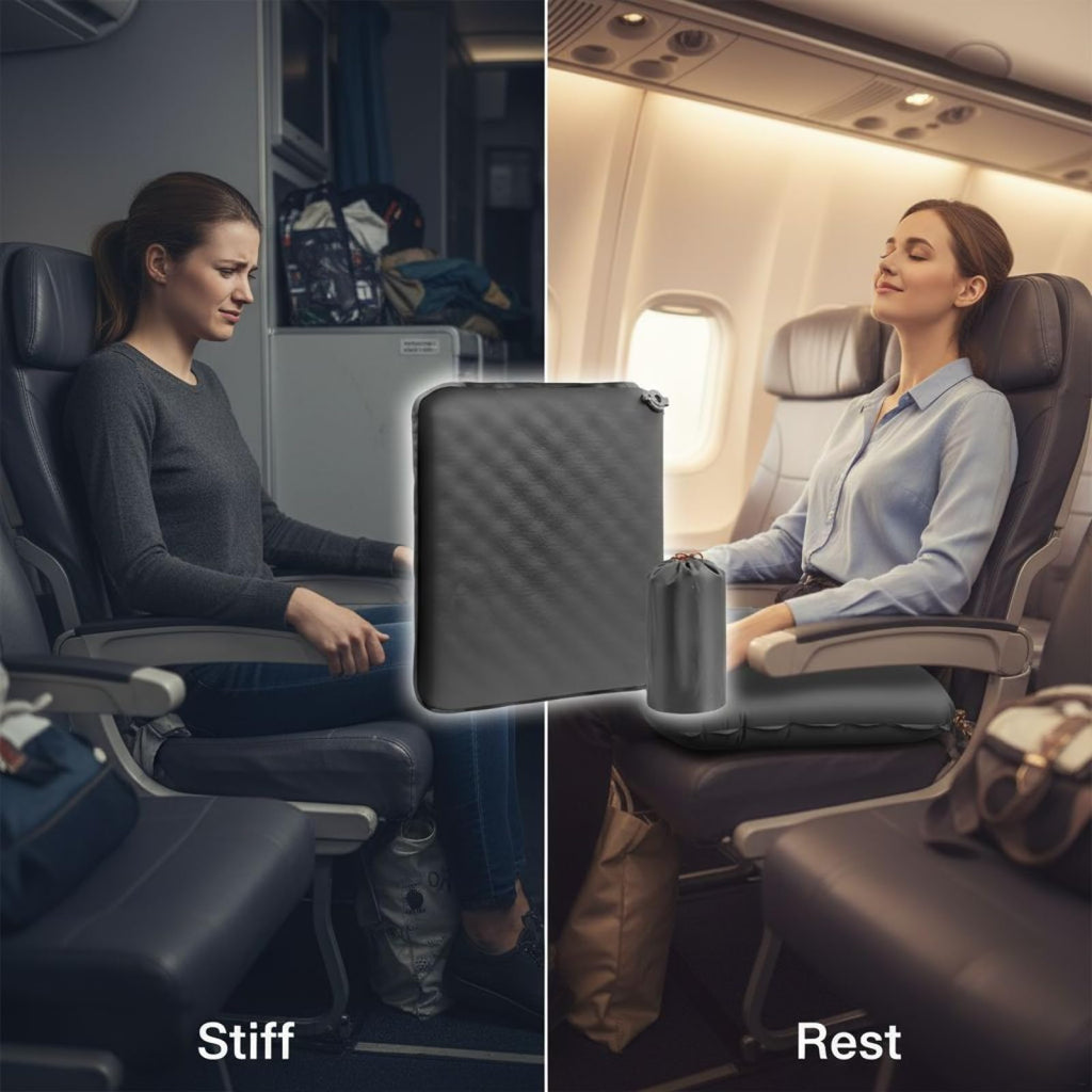 2 Pcs Inflatable Nylon TPU Seat Cushion E189