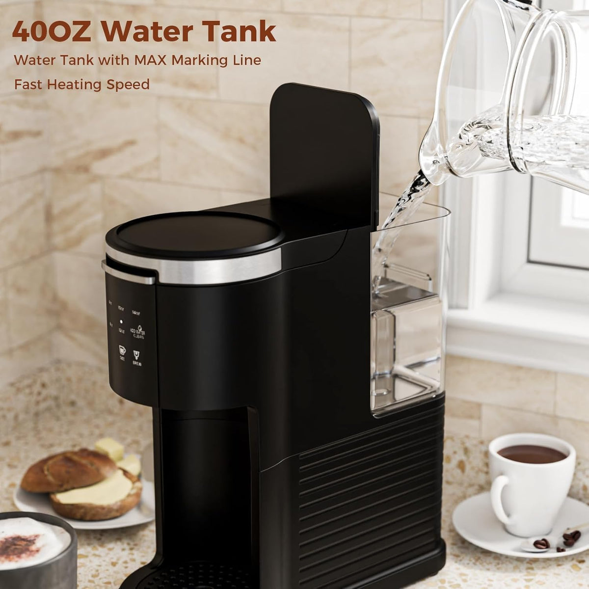 Single Serve Coffee Maker, 2 in 1 for K-Cup & Ground Coffee, Black X6988