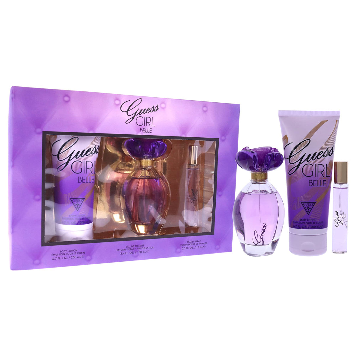 3 Pc Gift Set 3.4 oz EDT Spray 0.5 oz EDP Travel Spray 6.7 oz Body Lotion E90384