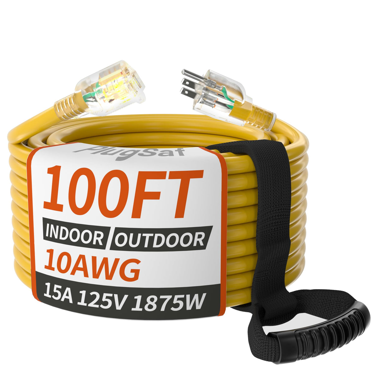 100ft 10 Gauge Waterproof Outdoor Extension Cord Yellow W773652