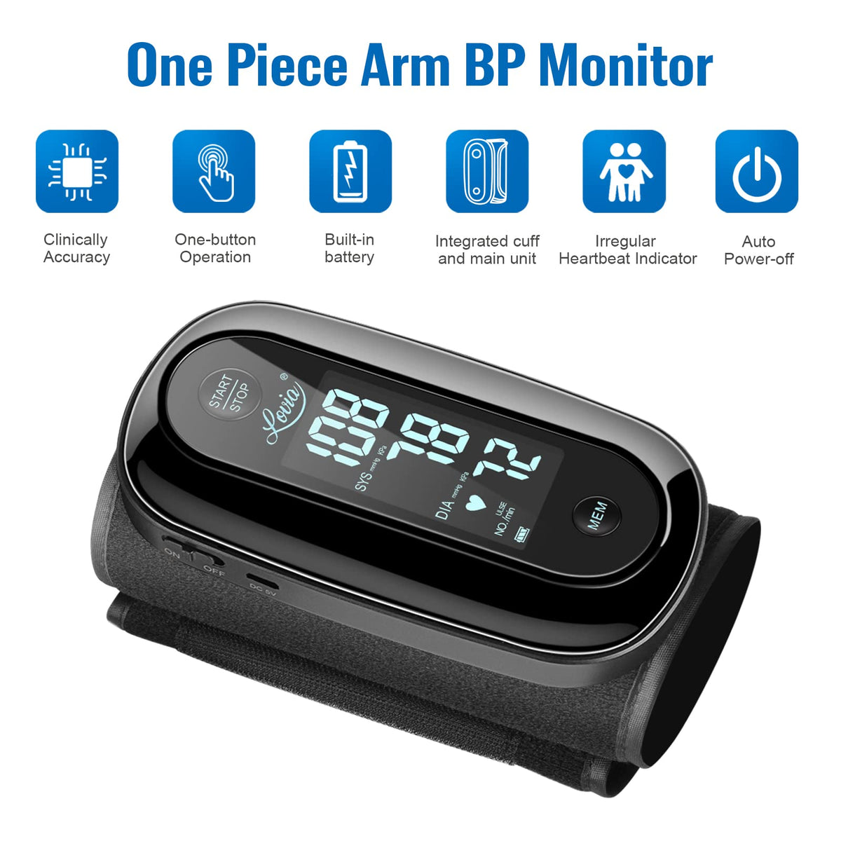 Upper Arm Blood Pressure Monitor with 9-14 Inch Cuff B489525