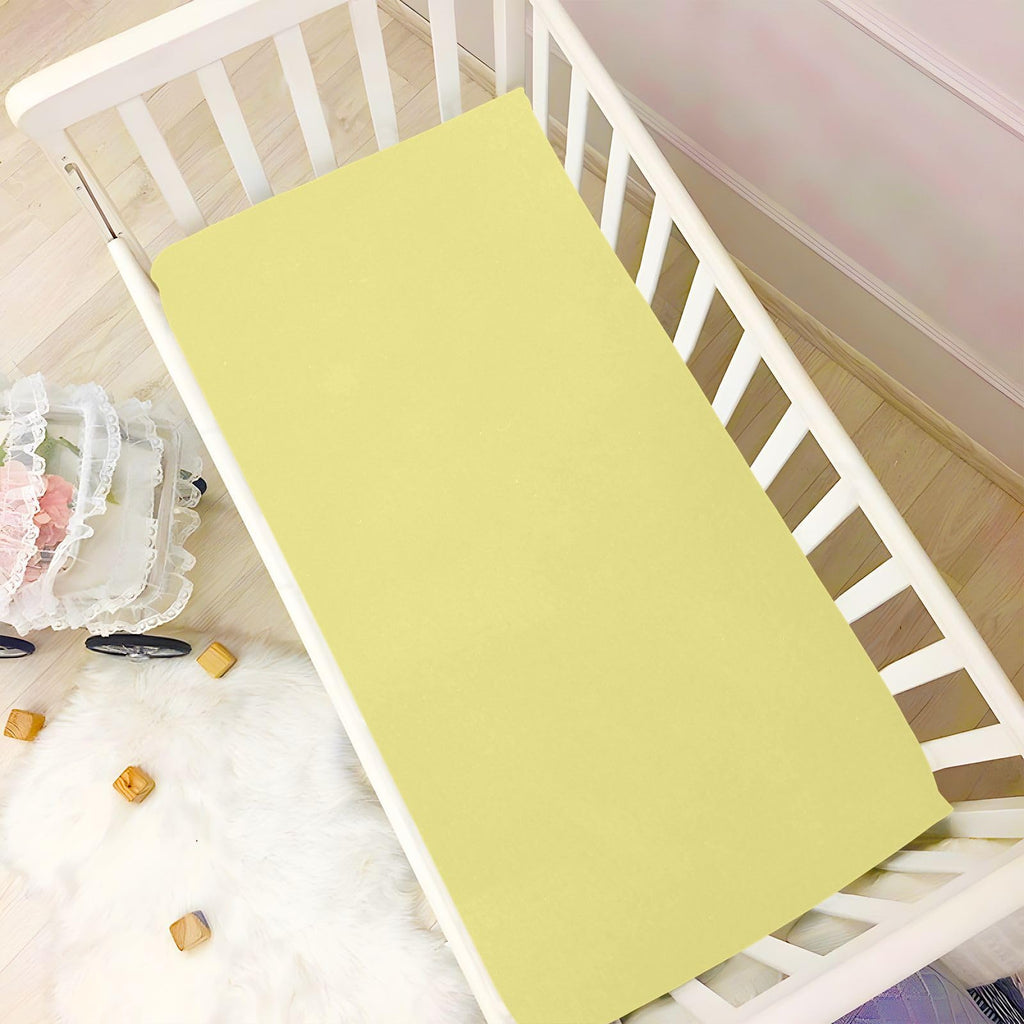 Khaki Microfiber Fitted Crib Sheet Q62311