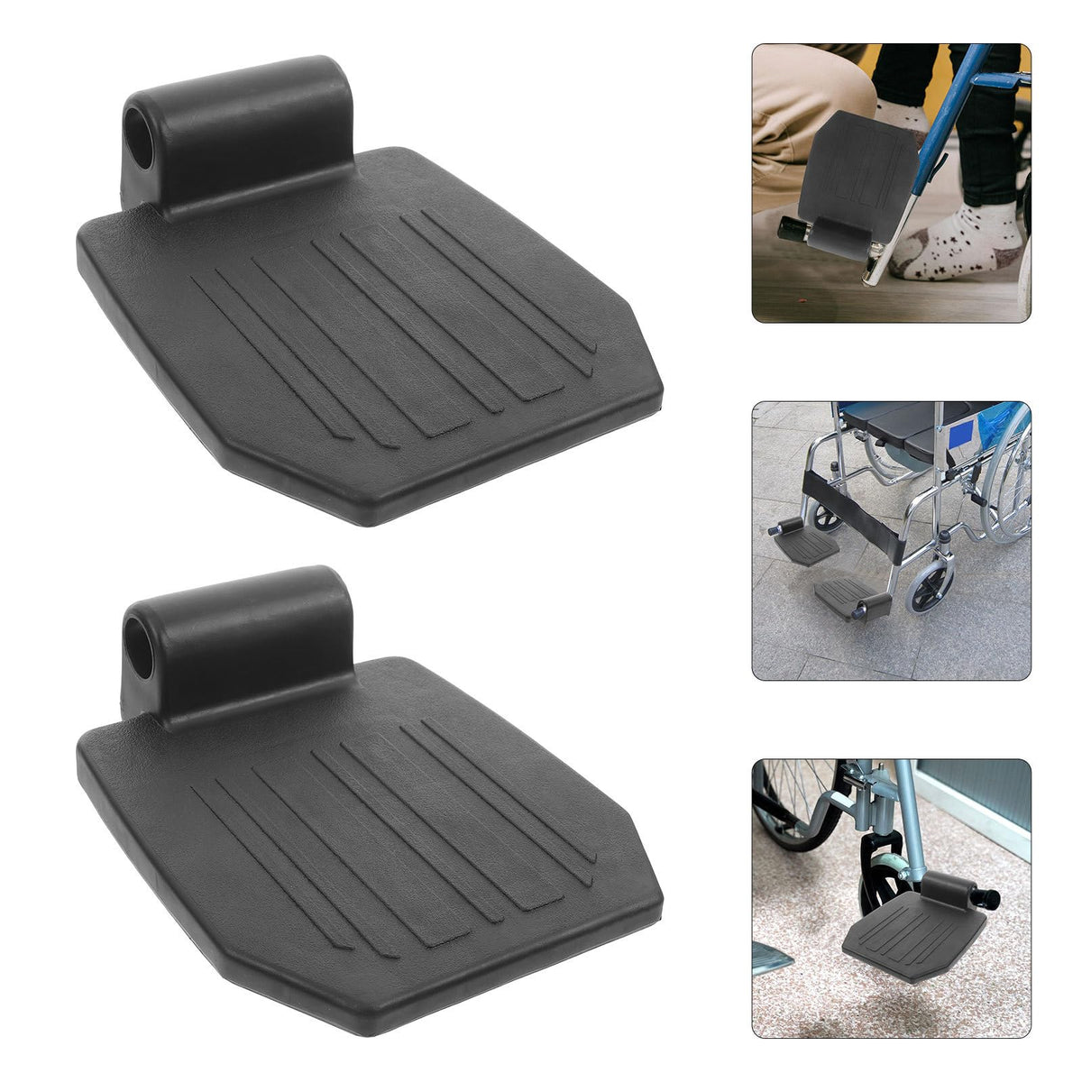 2pcs Heavy Duty Wheelchair Footrest Pedals Replacement Parts F56790