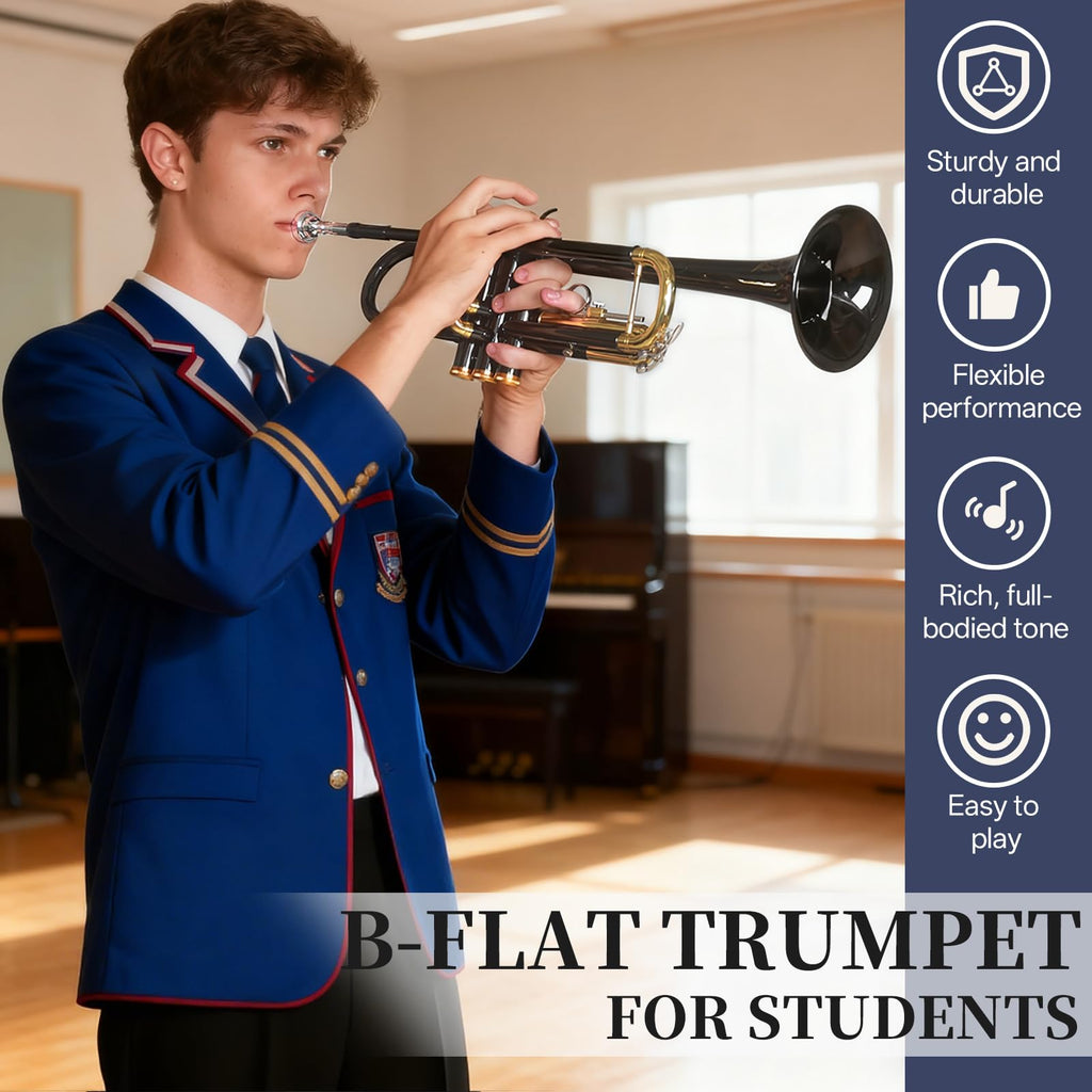 Bb Standard Trumpet with Case, Mouthpiece, Mute, Cleaning Kit D9975