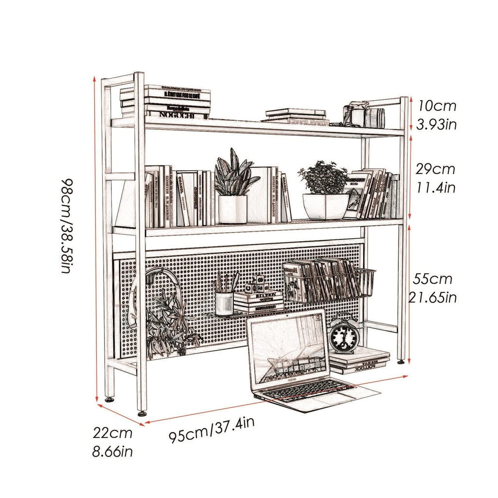 White Metal Desktop Bookshelf L33763