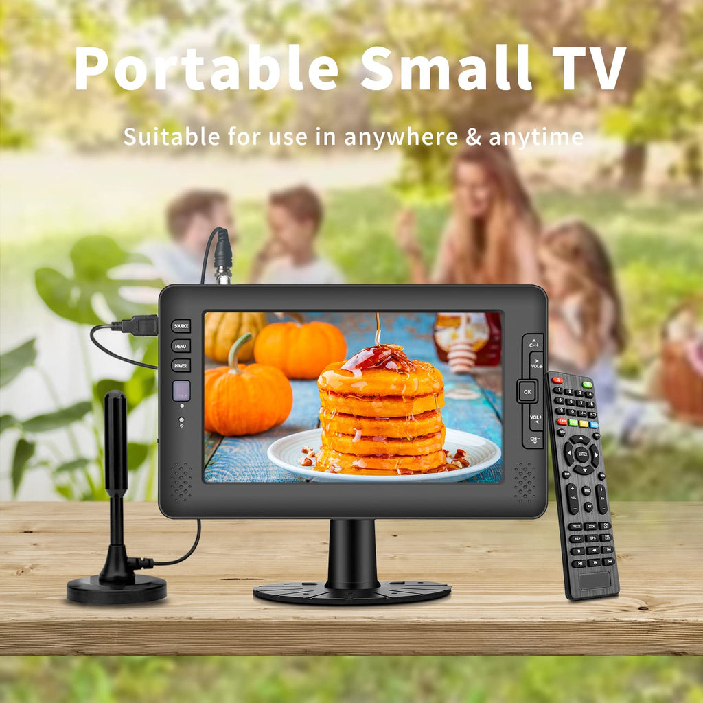9" IPS Screen Portable TV with ATSC Tuner and Rechargeable Battery D2899