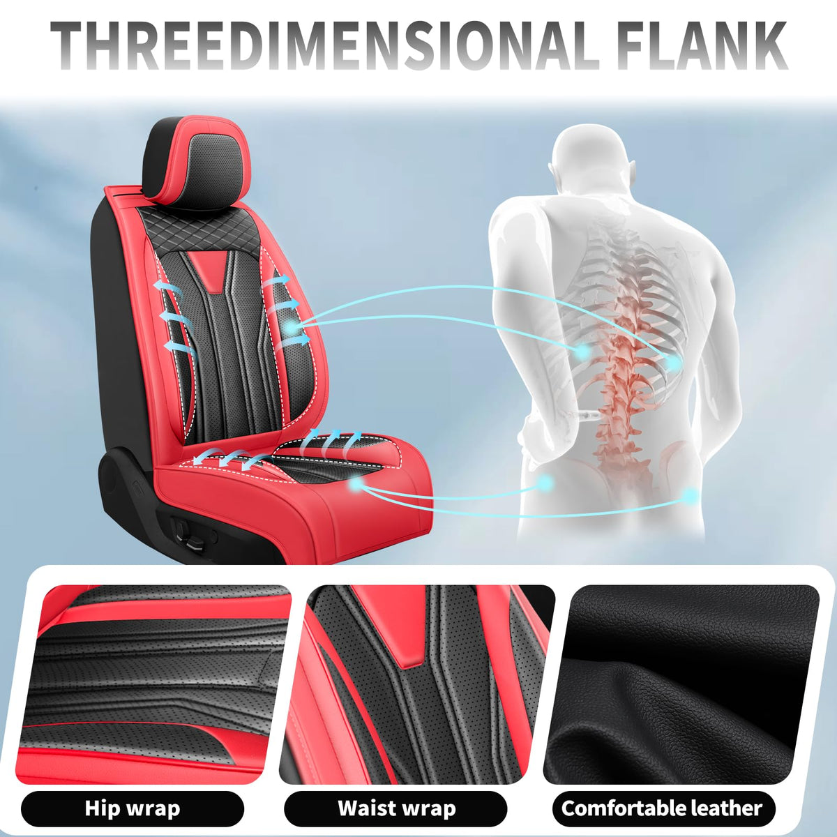 Car Seat Covers Red & Black W891