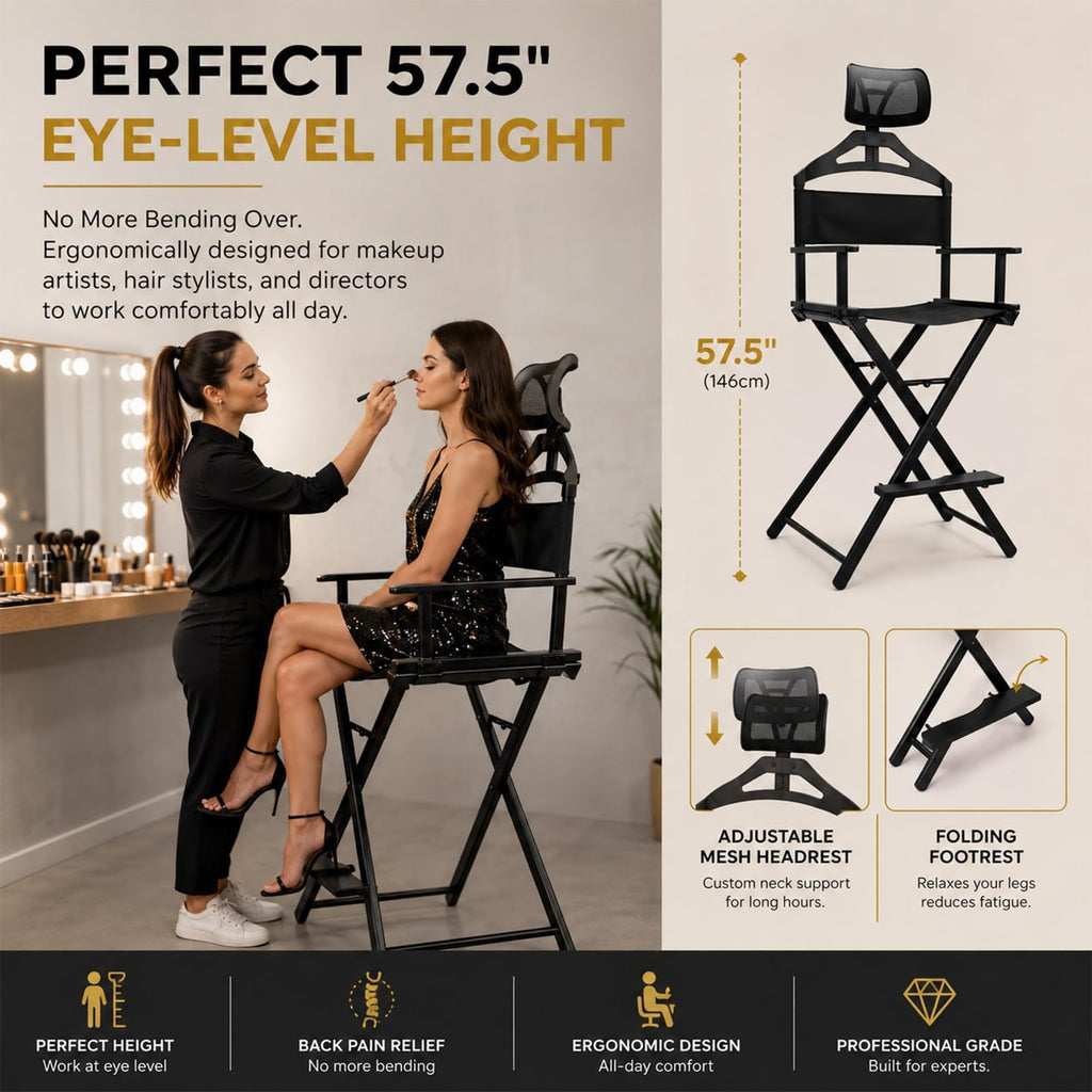 Extra Tall Foldable Makeup Artist Chair N6076