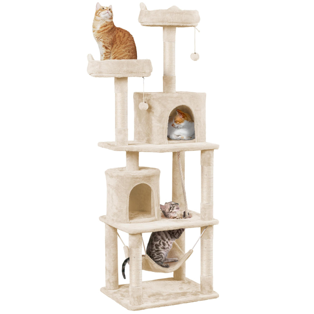 Beige 70.5in Multi-Level Cat Tree L894281