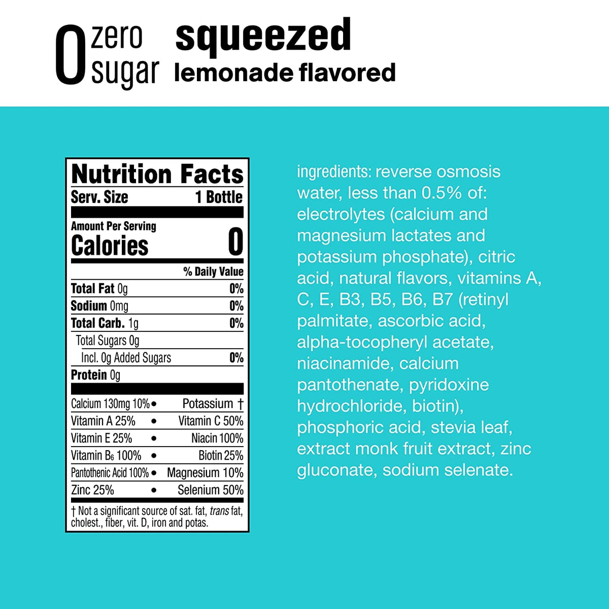 20 Fl Oz Vitamin Water ZERO Sugar Lemonade Pack of 12 P330