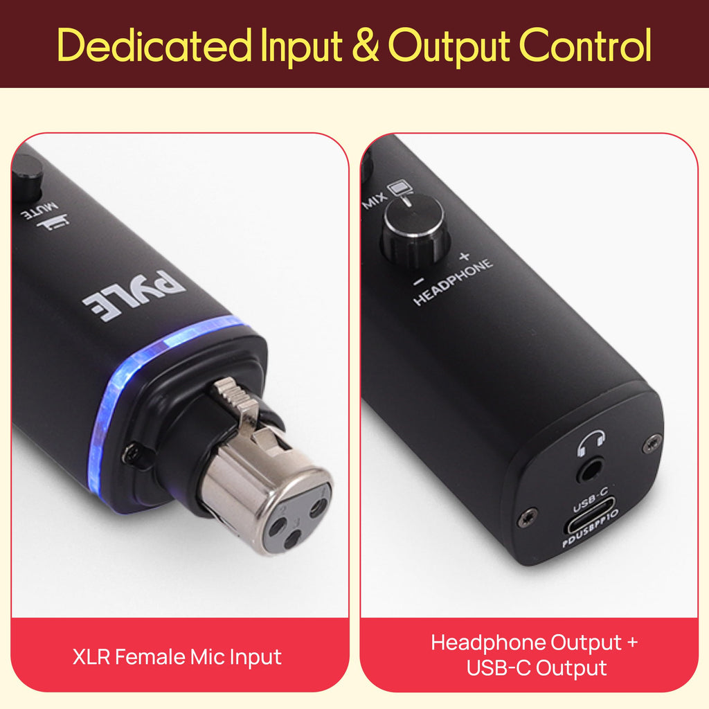 XLR-to-USB Microphone Signal Adapter with Phantom Power L13384
