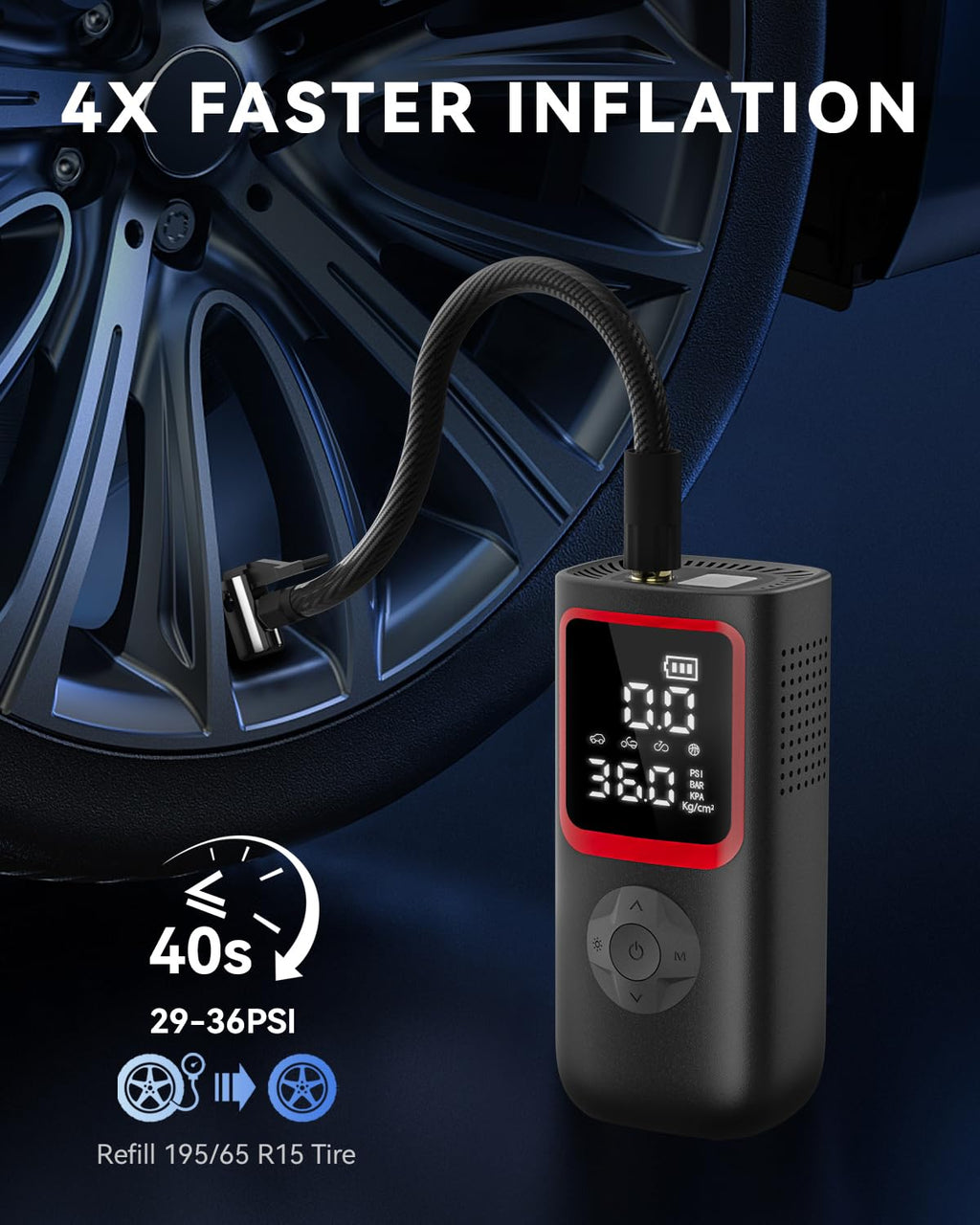 150PSI Portable Tire Inflator Air Pump U716