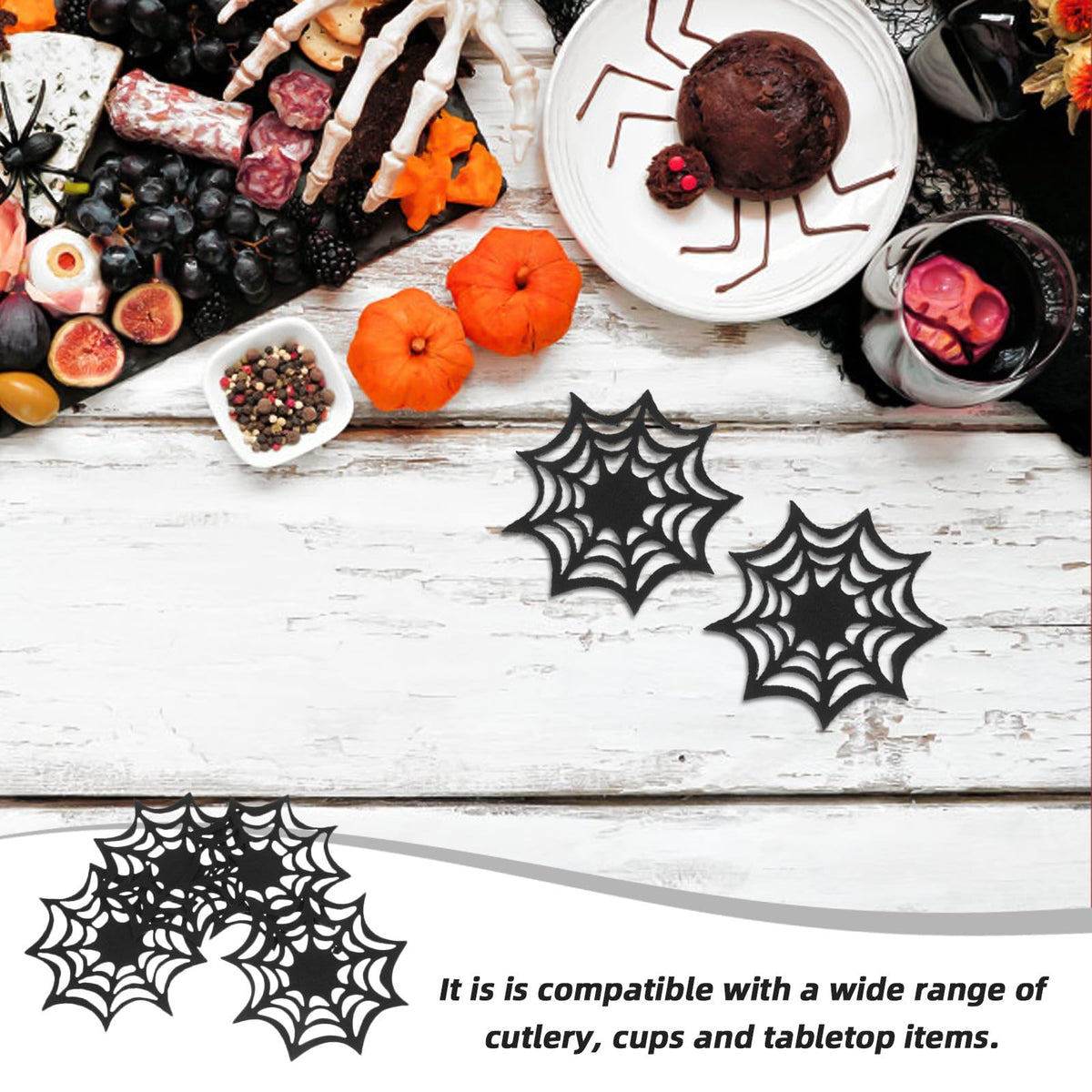 Halloween Spider Web Coasters Set G548