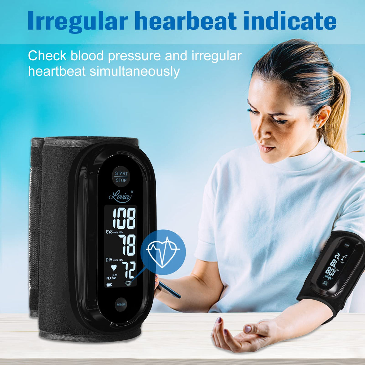 Upper Arm Blood Pressure Monitor with 9-14 Inch Cuff B489525