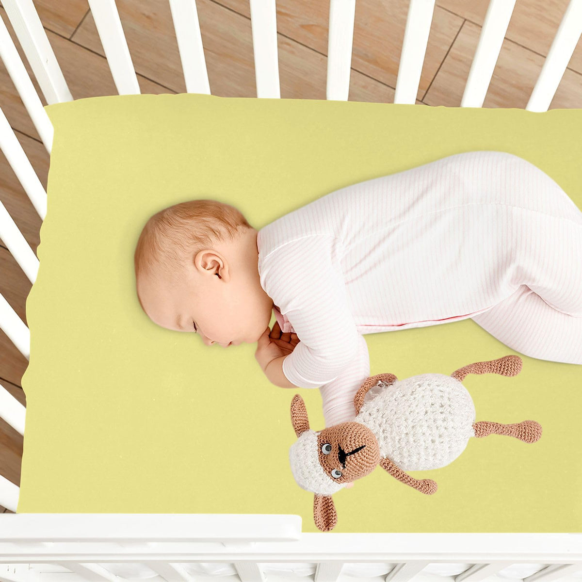 Khaki Microfiber Fitted Crib Sheet Q62311