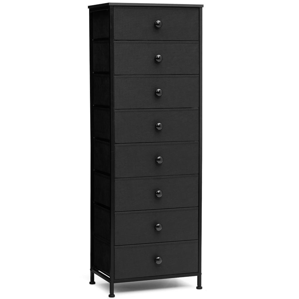 Black 8 Drawer Fabric Dresser M14078
