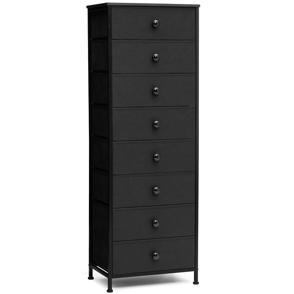 Black 8 Drawer Fabric Dresser M14078