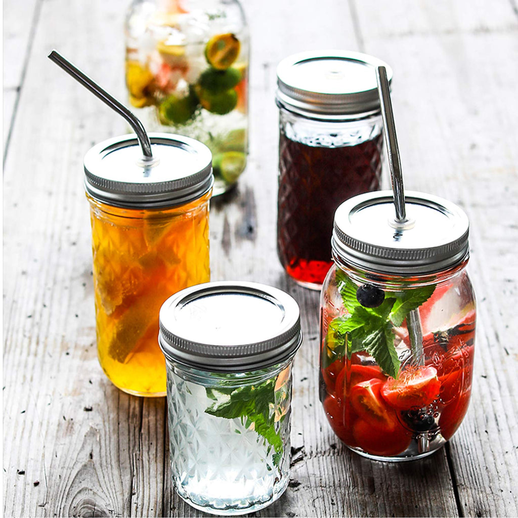 16 Pack 16 oz Glass Mason Jars with Airtight Lids and Bands H424521