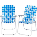 Set of 2 Blue Webbed Folding Patio Chair C132639