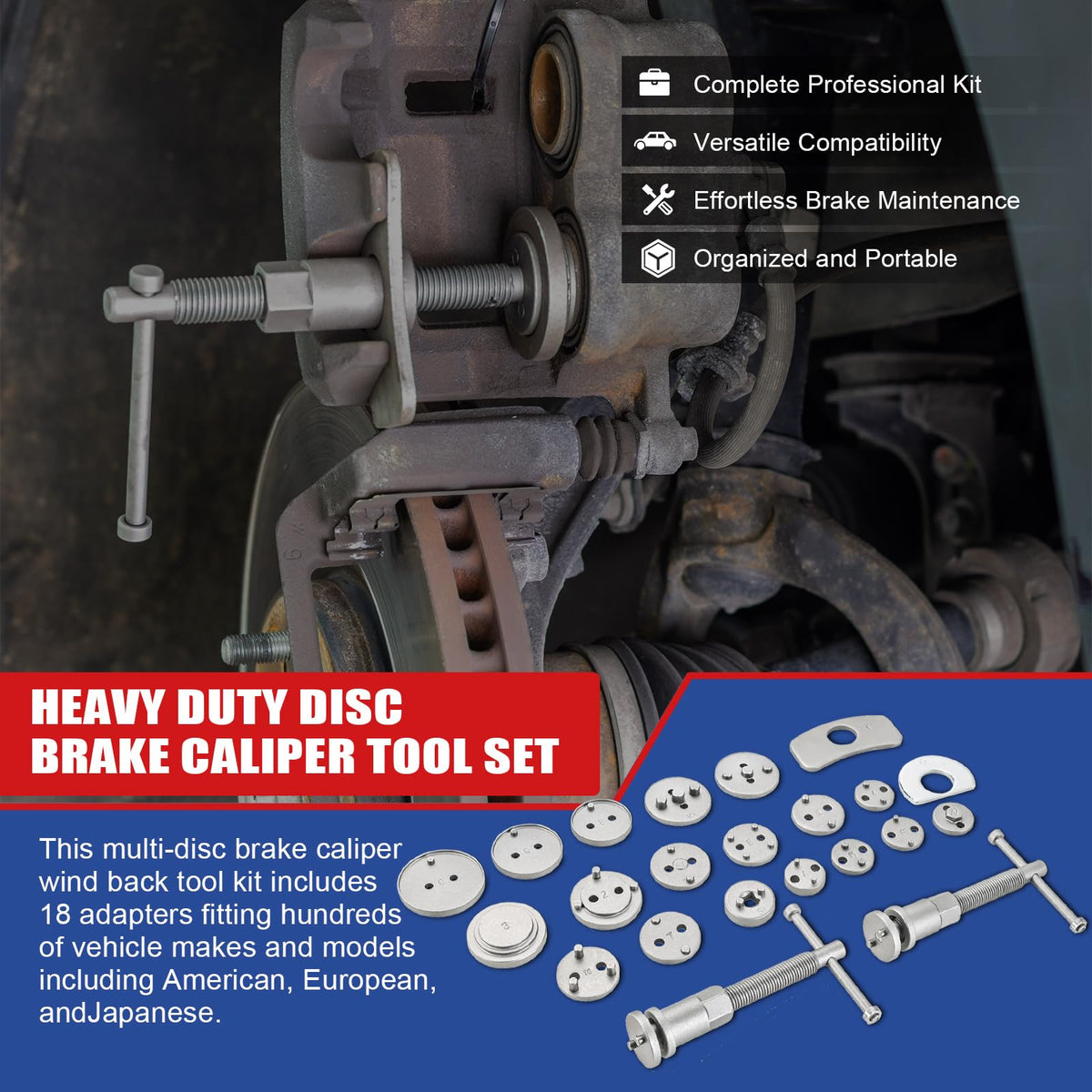 Heavy Duty Disc Brake Caliper Tool Set F1148