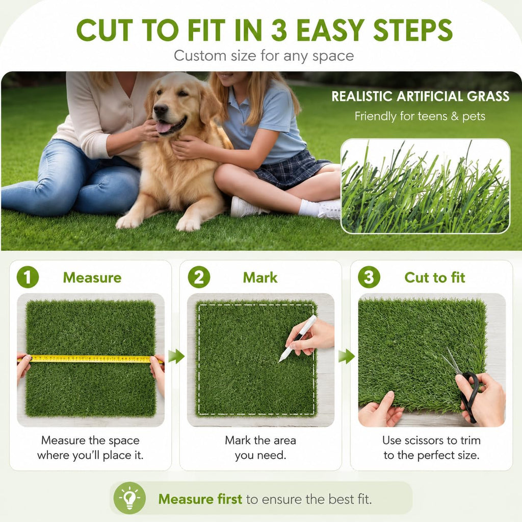 Artificial Grass Dog Potty Pad 24 x 36 in Non-Slip Washable C148300