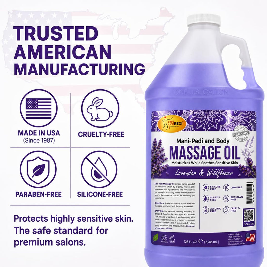 Lavender Massage Oil 128 Oz with Almond Cotton Seed Sunflower Avocado Oil D529648