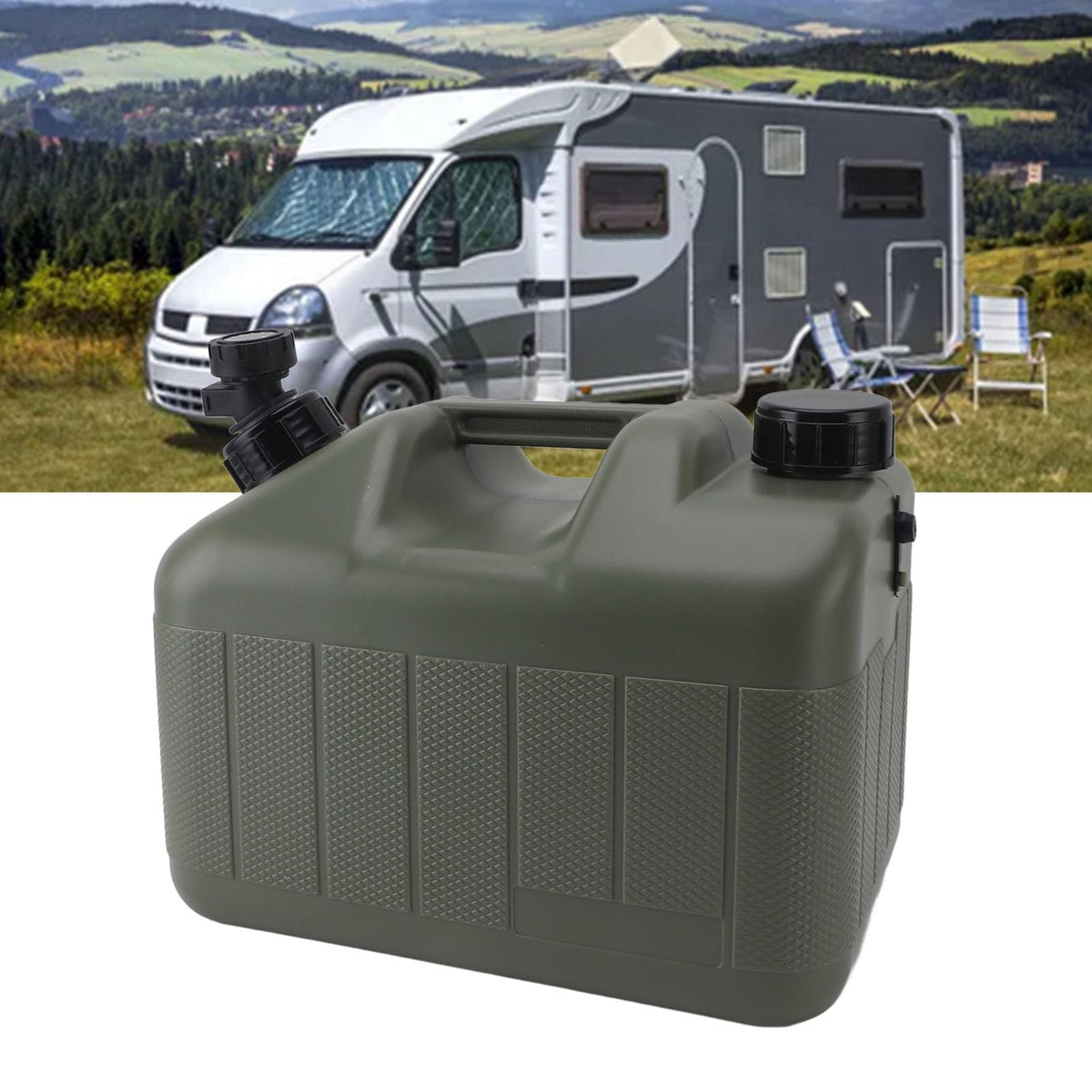 10L Green Camping Water Container with Faucet N47307