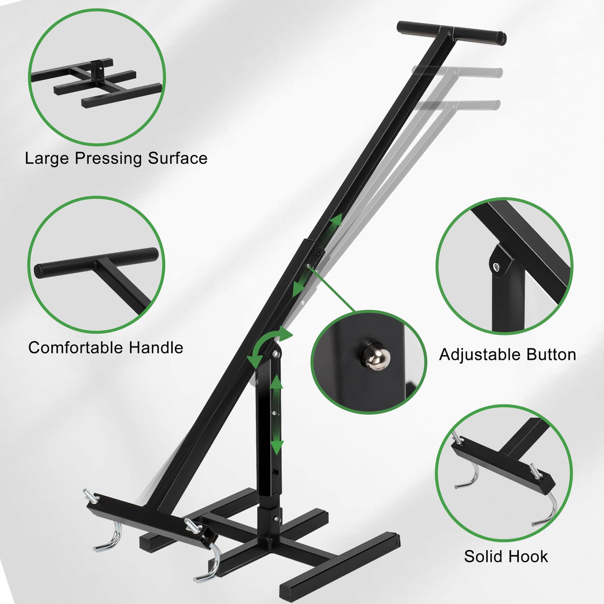 Black Manual Trash Compactor Adjustable Handle W4457