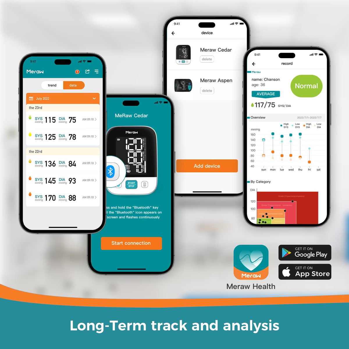 White Automatic Blood Pressure Monitor with Bluetooth F7230