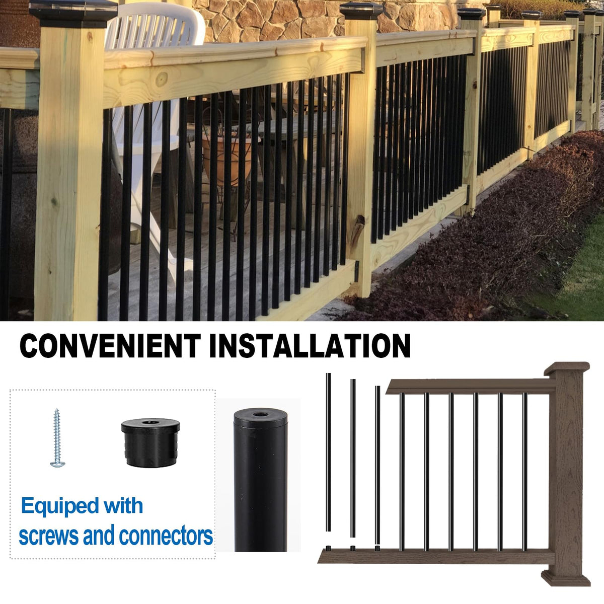 51 Pack 36" Black Aluminum Deck Balusters I961