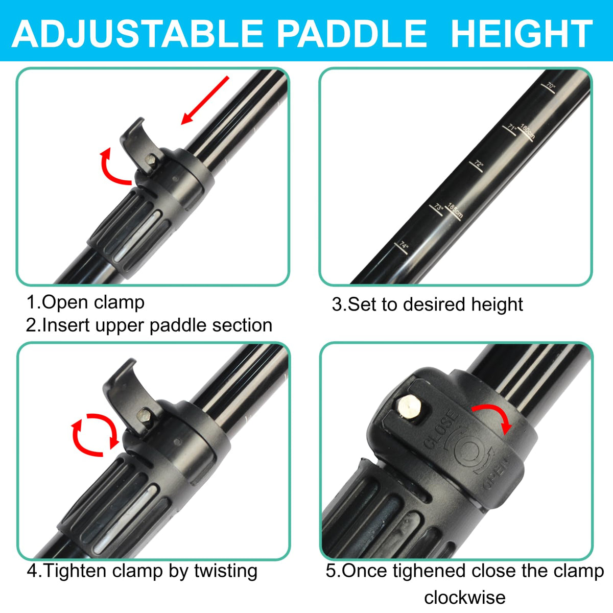 Adjustable 4-Piece Dual Blade Aluminum Paddle P3568