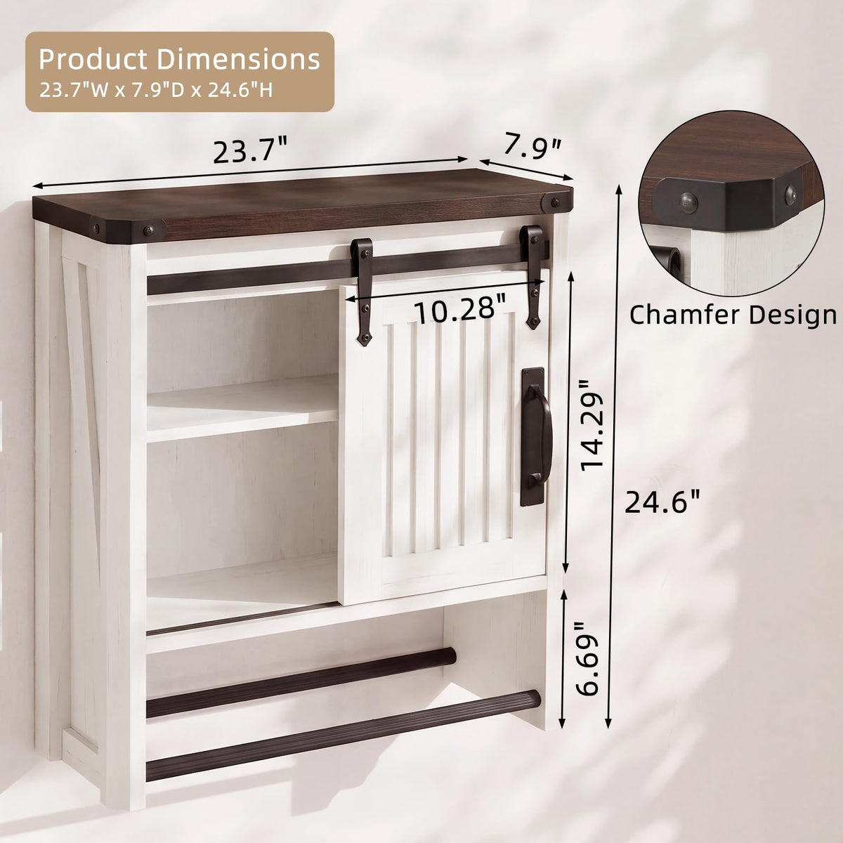 Bathroom Wall Cabinet with Sliding Door J718
