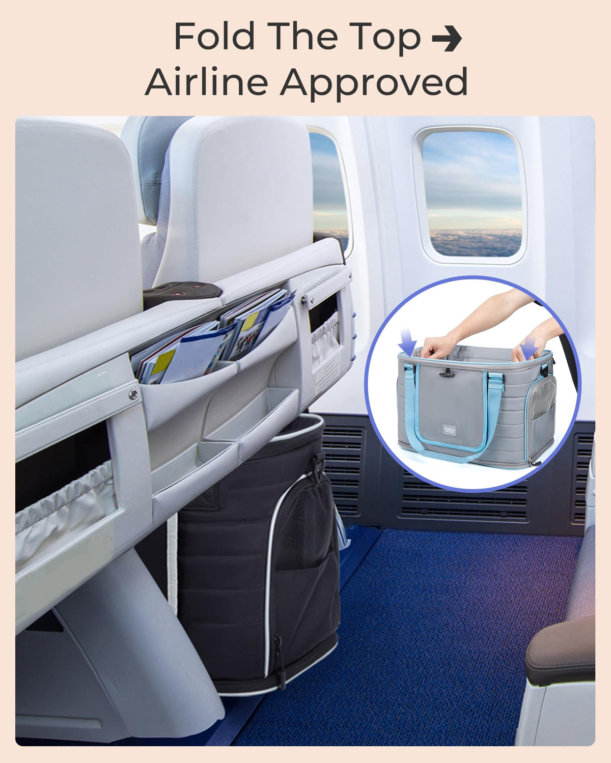 Airline Approved Soft-Sided Pet Carrier for Cats/Dogs Up to 20 Lbs Q773