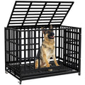 48 Inch Heavy Duty Dog Crate Kennel with Wheels C272