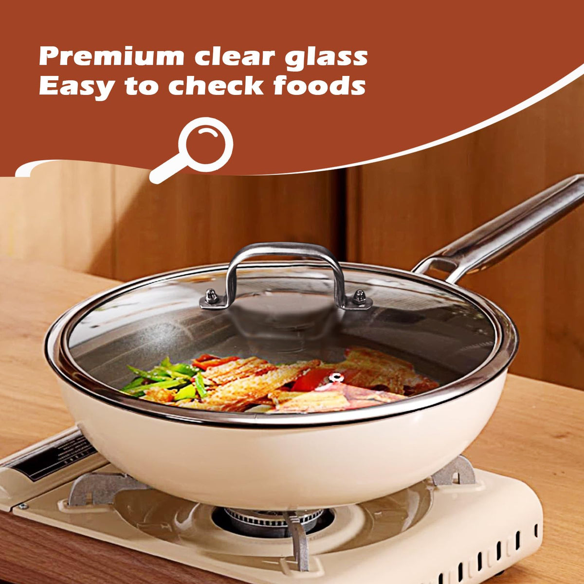 Stainless Steel Glass Lid for 12 Inch Pans and Pots E5942