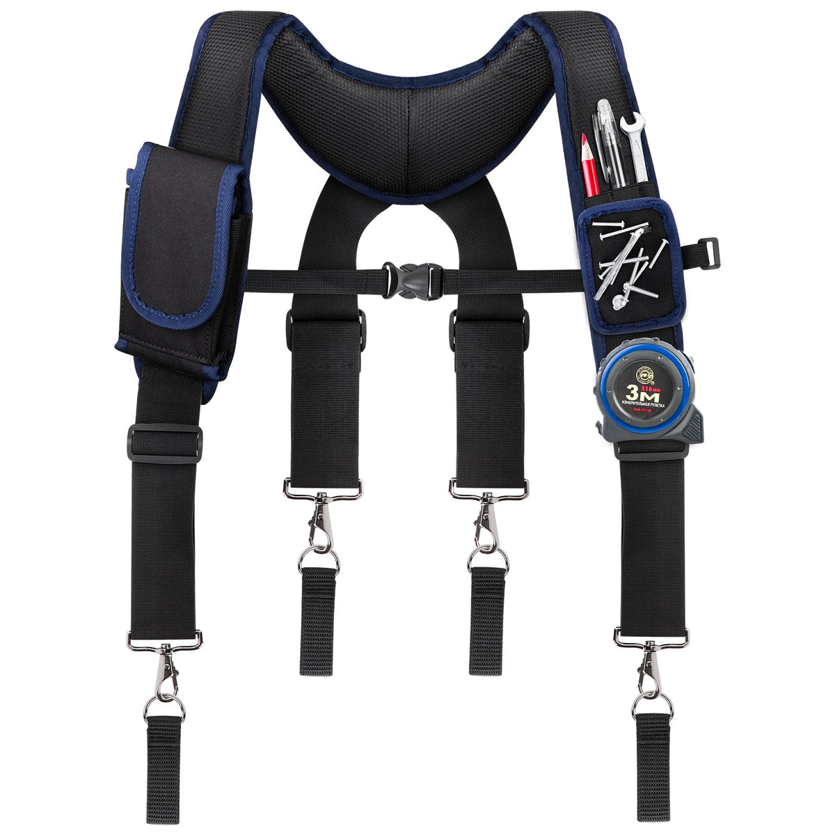 Adjustable Tool Belt with Magnetic Wristband and Pouch Pocket X98596