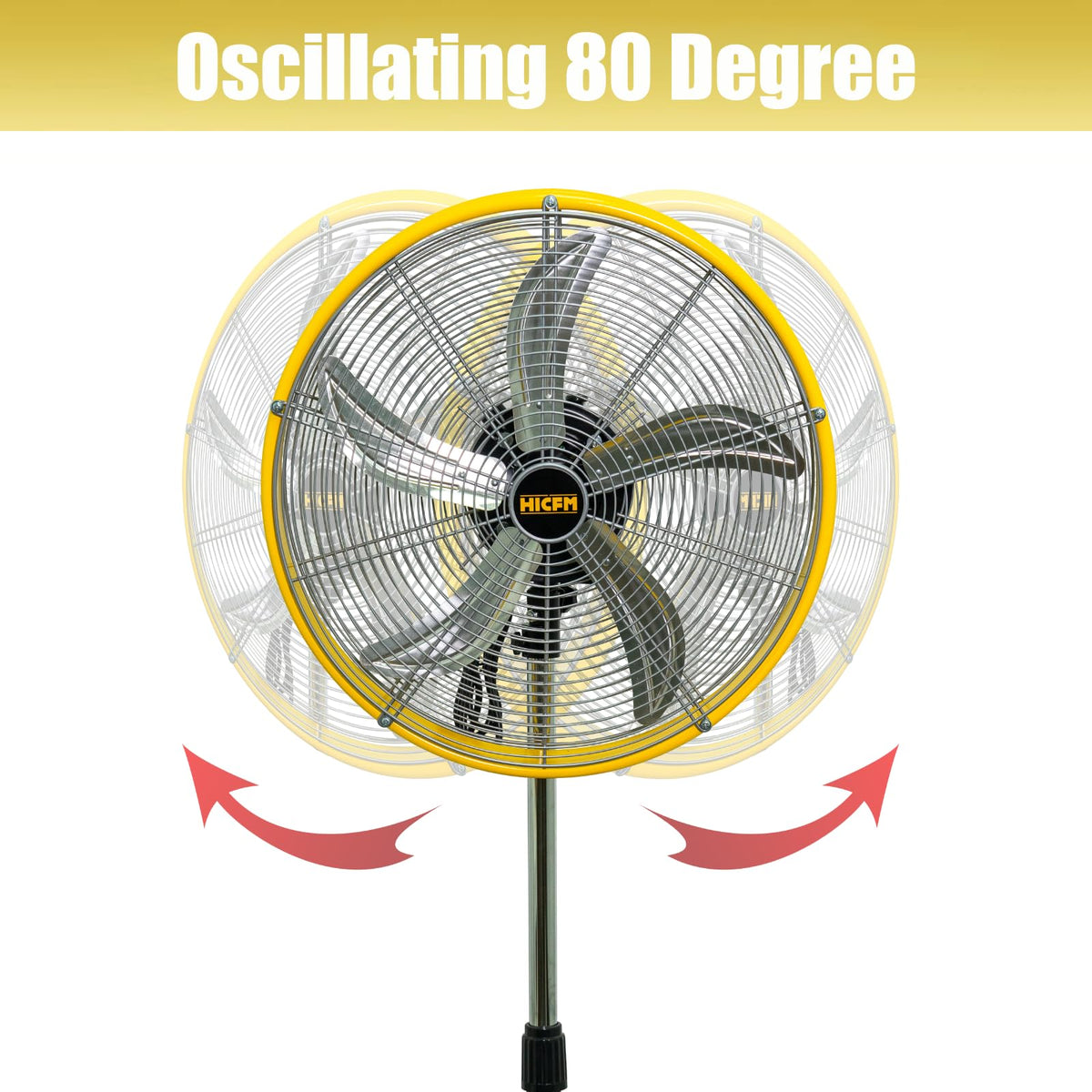 20" 3-Speed High Velocity Oscillating Metal Stand Fan D4297