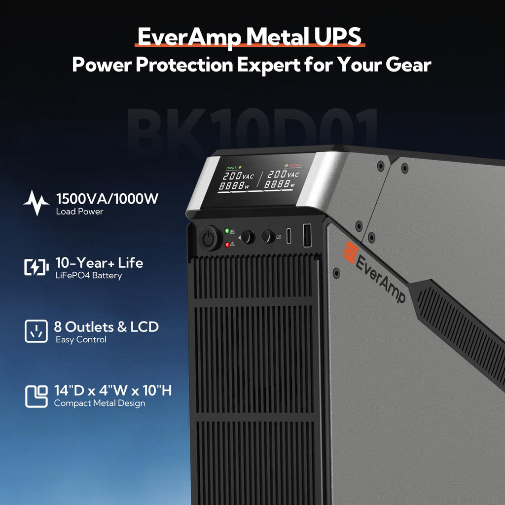 1500VA/1000W LiFePO4 UPS Battery Backup & Surge Protector B73983