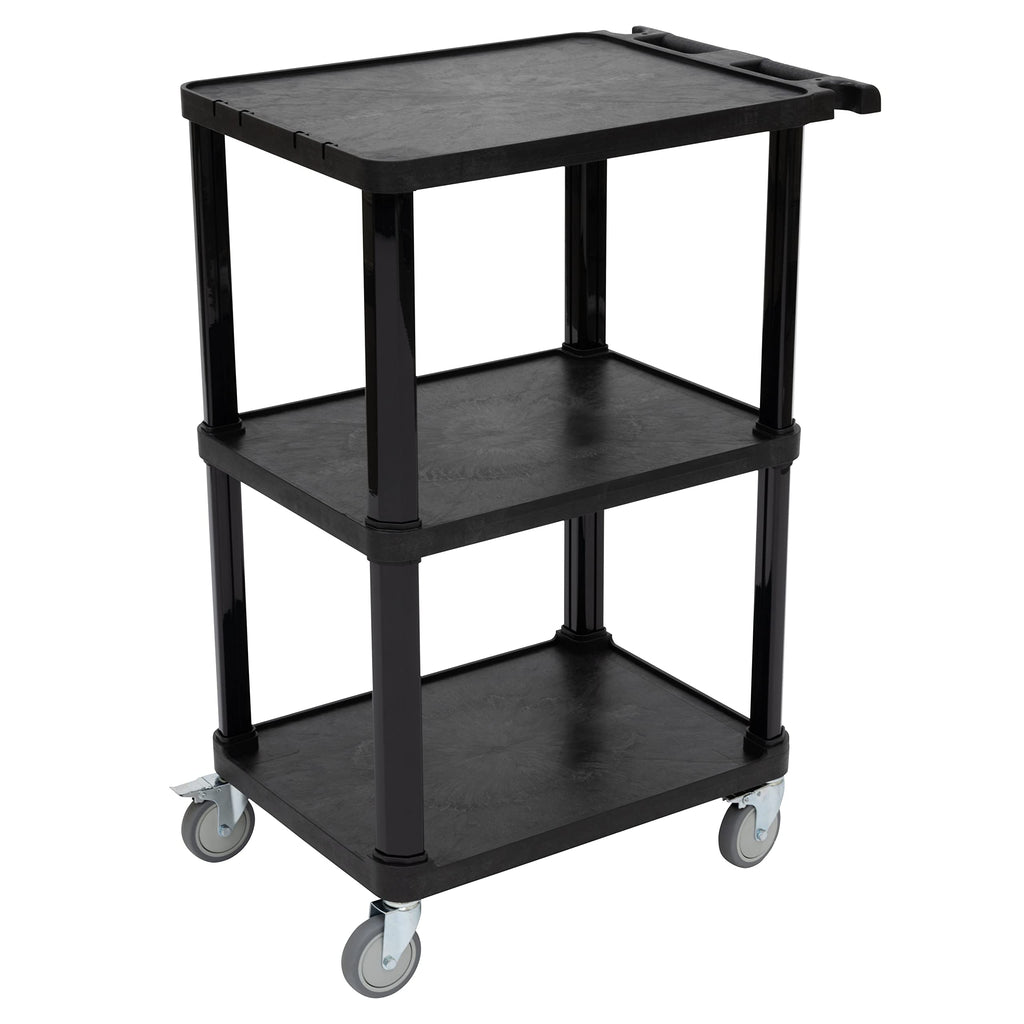 3-Tier Plastic Utility Cart with Lockable Wheels T676