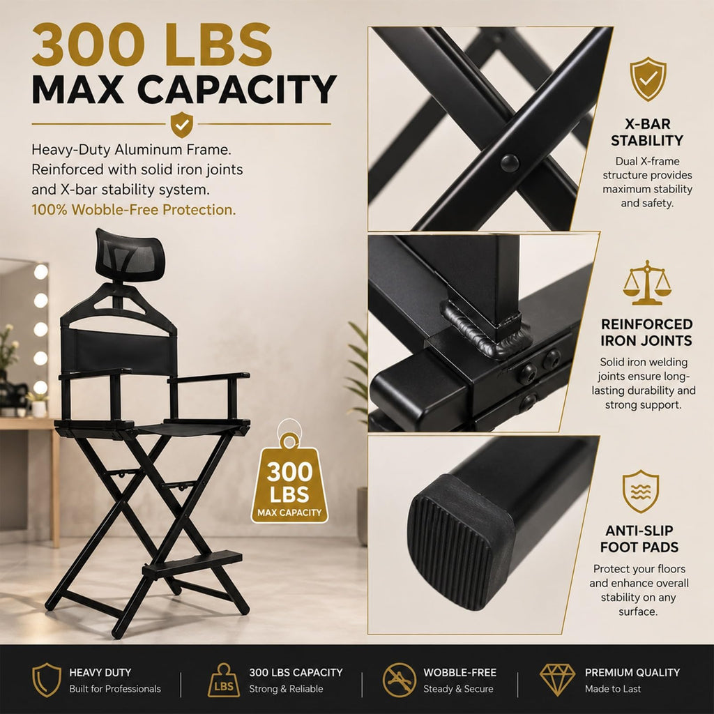 Extra Tall Foldable Makeup Artist Chair N6076
