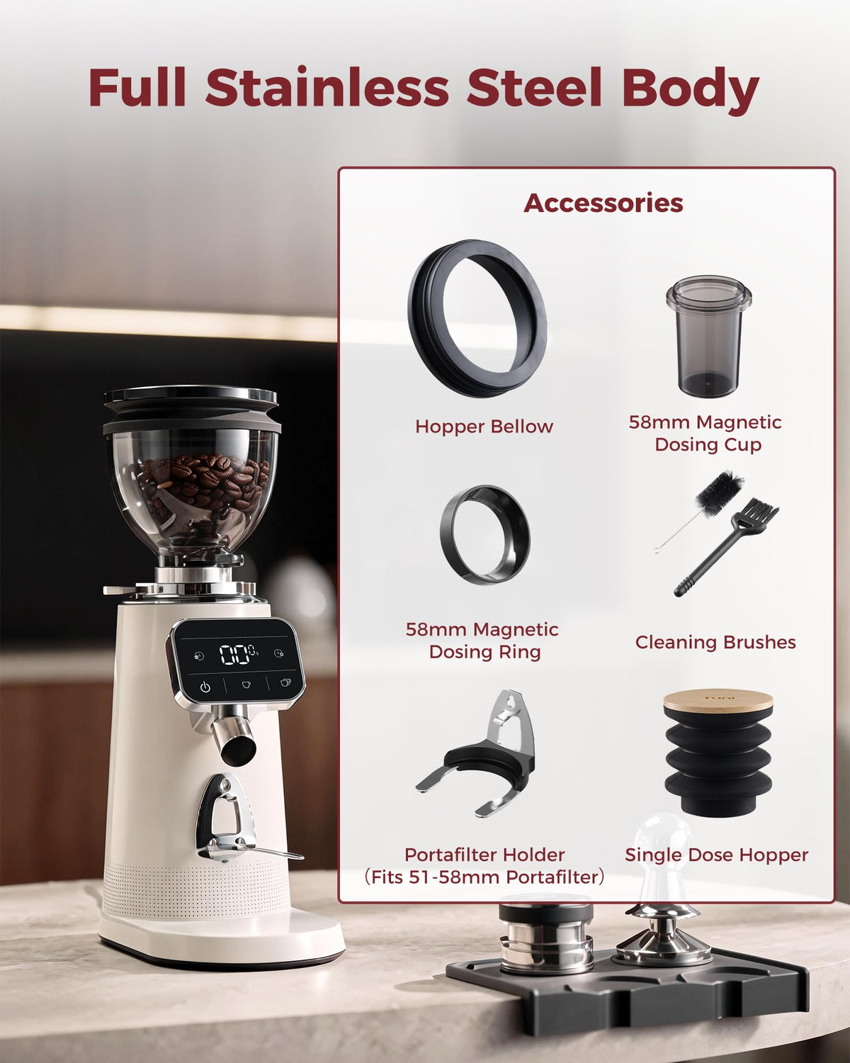 64mm Flat Burr Coffee Grinder F69478