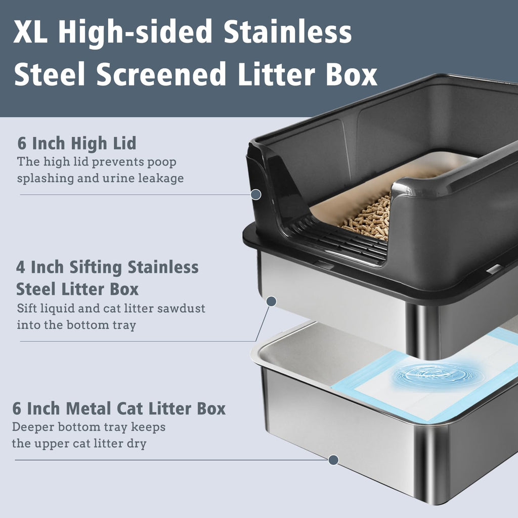 Stainless Steel Sifting Litter Box E407148